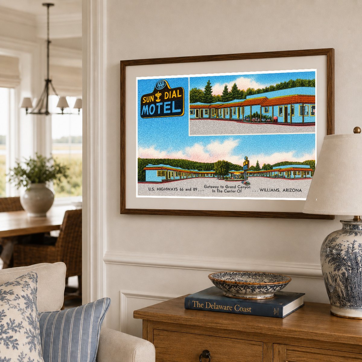 Williams, AZ: Sun Dial Motel, gateway to Grand Canyon, U.S. highways 66 and 89, in the center of
