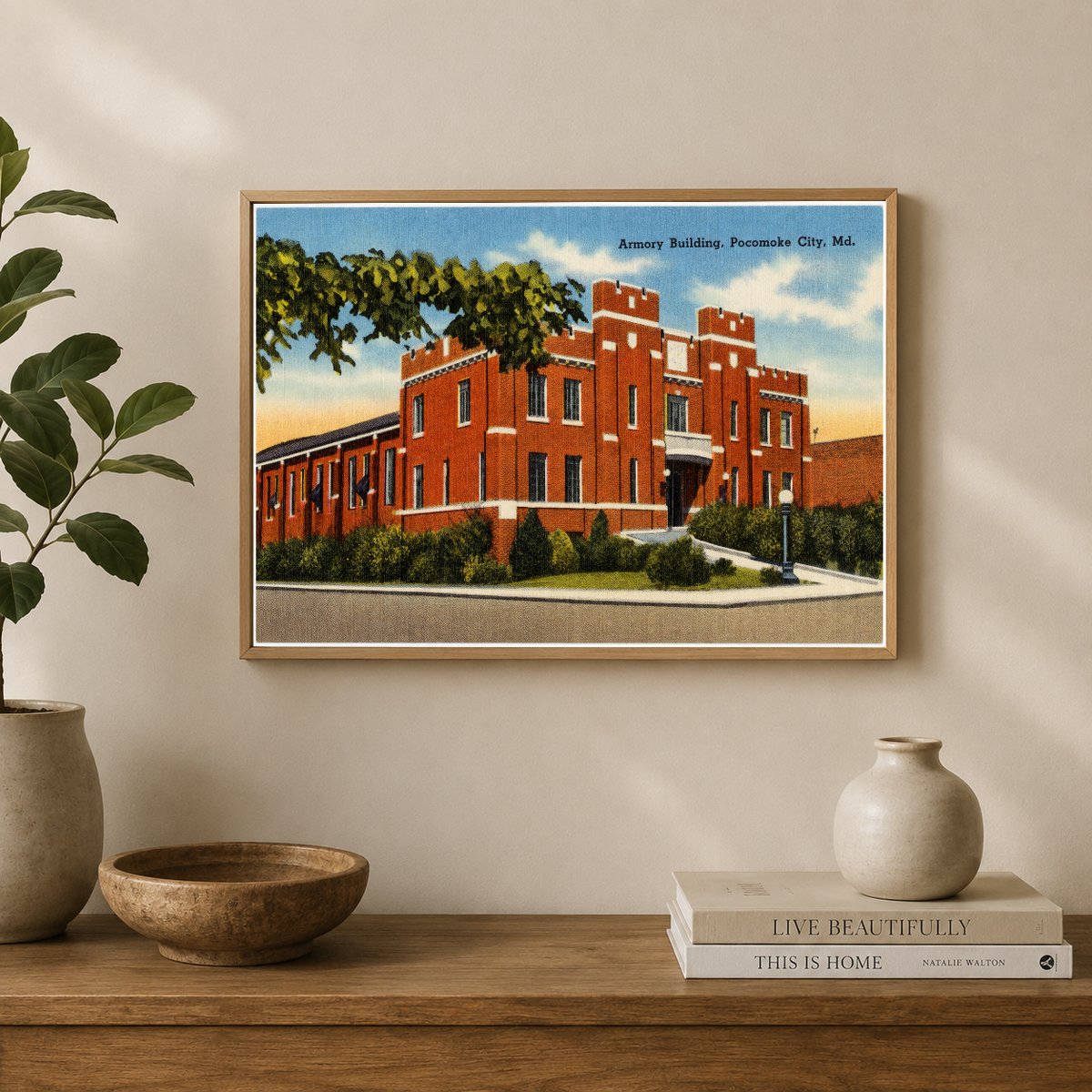 Armory building, Pocomoke City, MD — Vintage Maryland Postcard