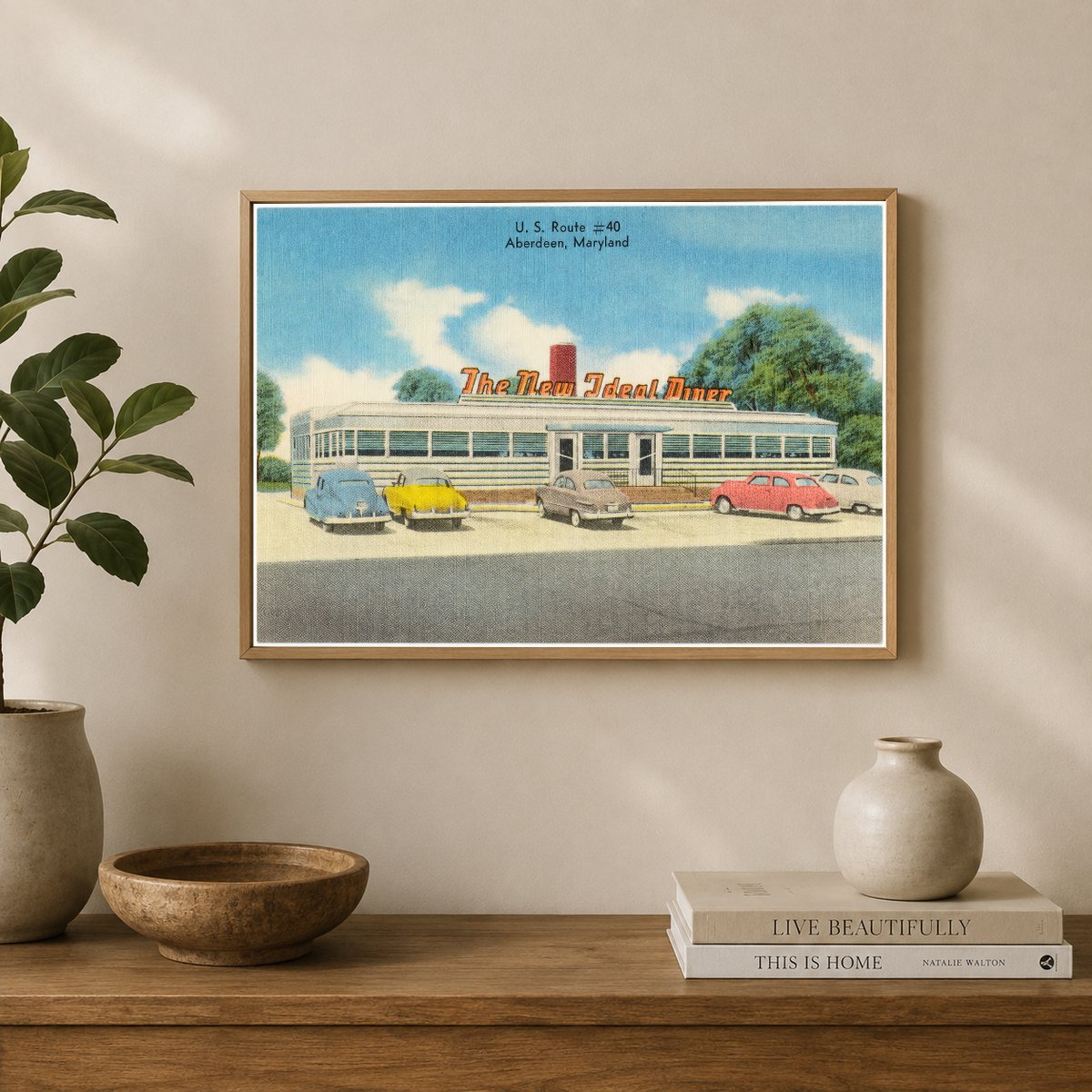 The New Ideal Diner, U. S. Route #40, Aberdeen, Maryland — Vintage Maryland Postcard