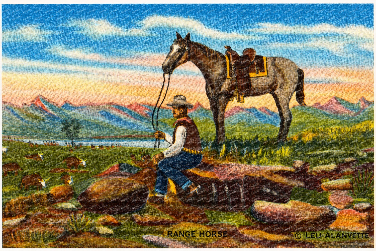 Baton Rouge, LA: My range horse, original oil painting painted by Leo A. Arvette
