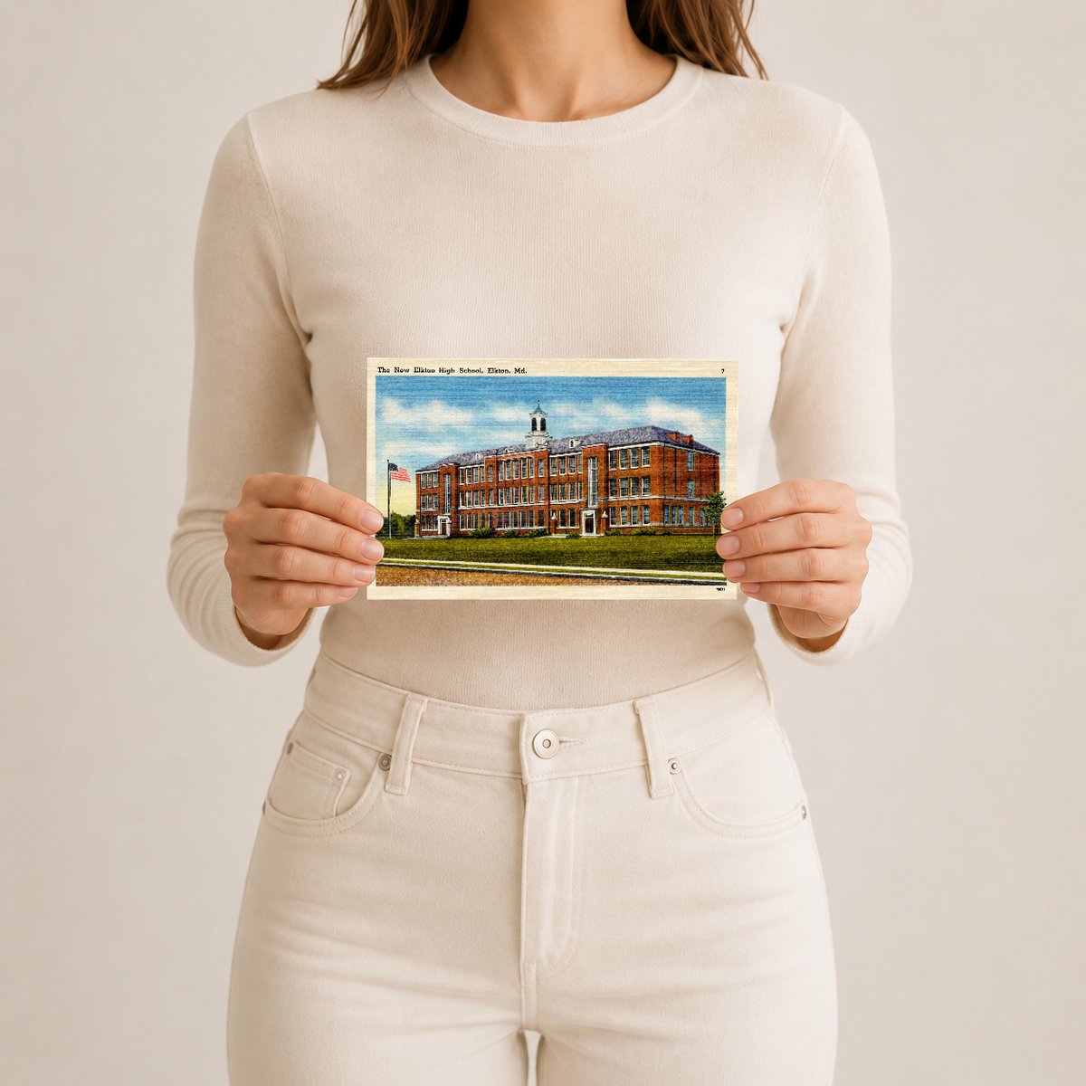The new Elkton High School, Elkton, MD — Vintage Maryland Postcard