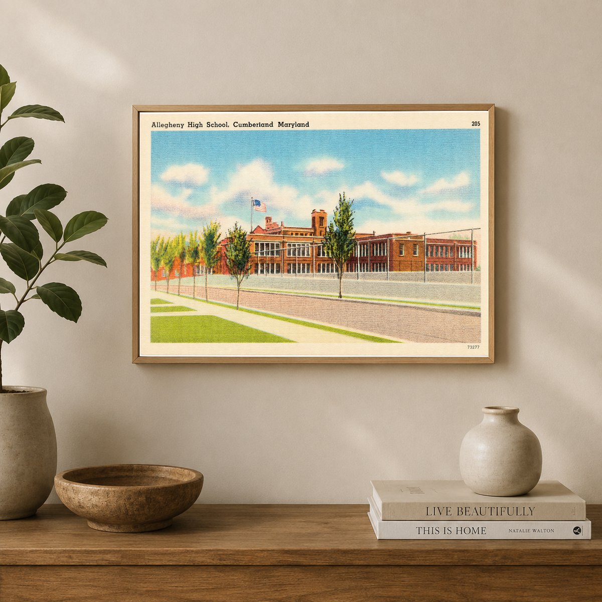 Allegheny High School, Cumberland, Maryland — Vintage Maryland Postcard