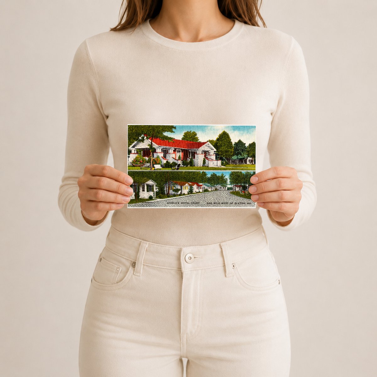 Steele's Motel Court, one mile west of Elkton, MD — Vintage Maryland Postcard