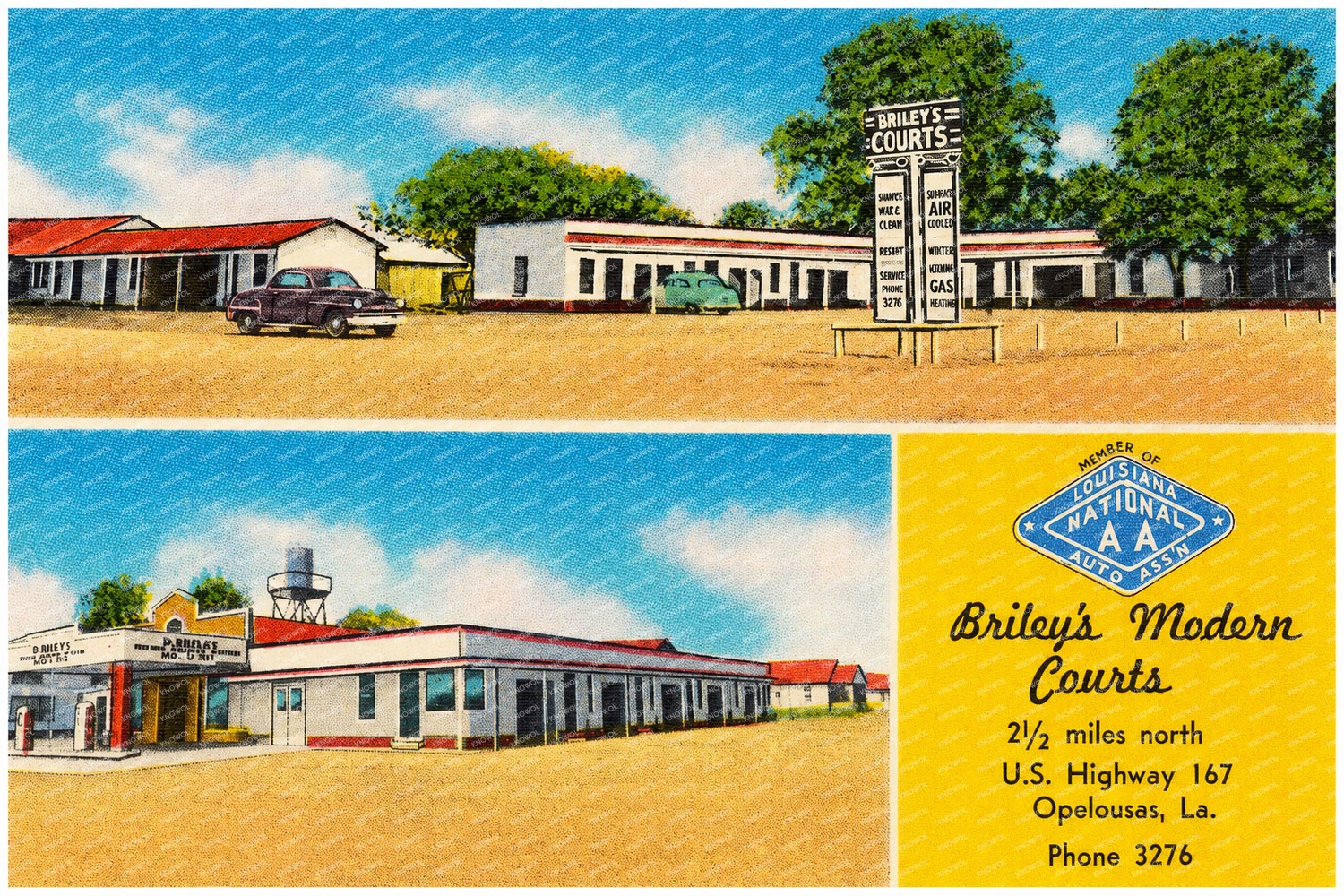 Opelousas, LA: Briley's Modern Courts, 2 1/2 miles north, U. S. Highway 167
