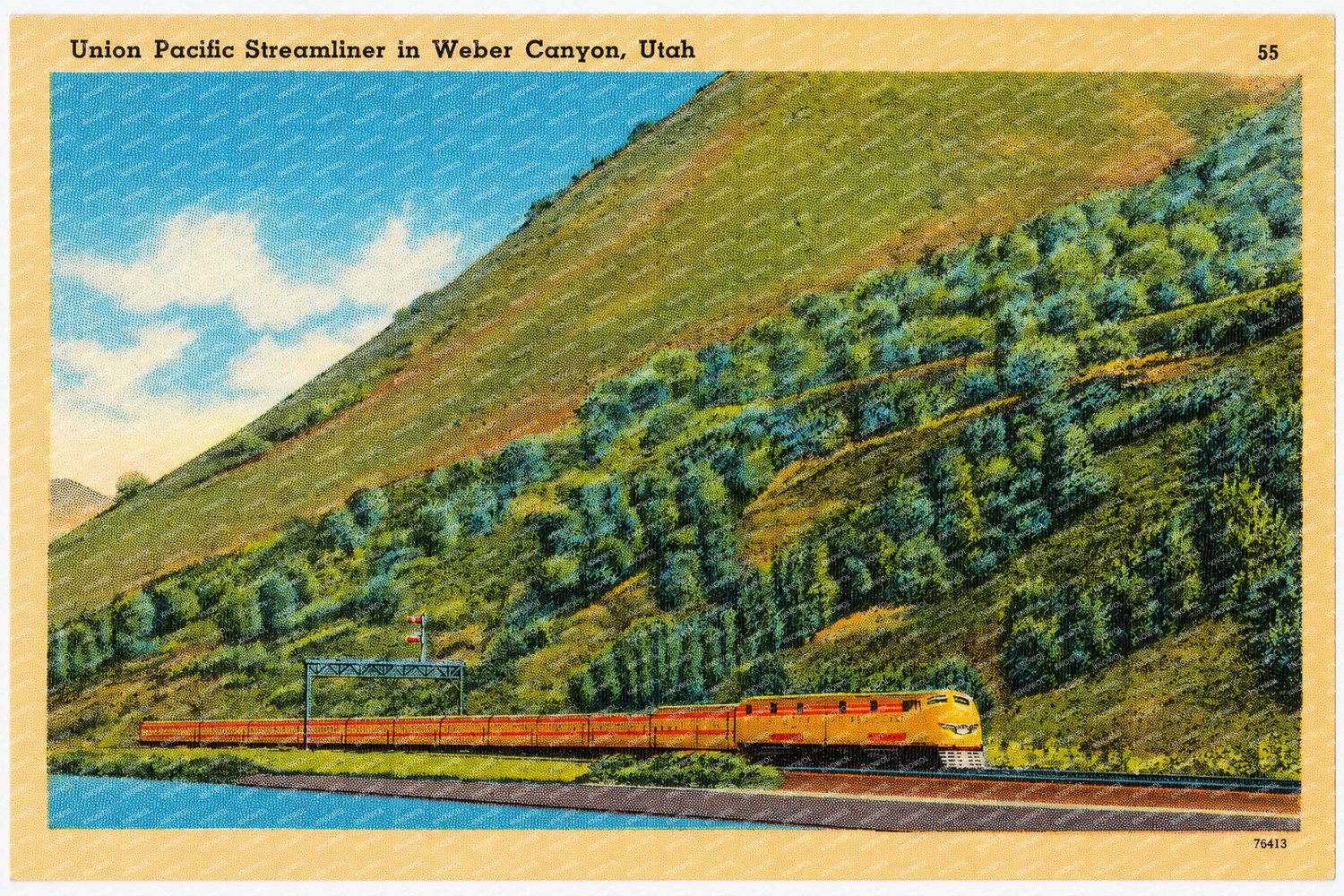 Weber Canyon, UT: Union Pacific Streamliner in Weber Canyon