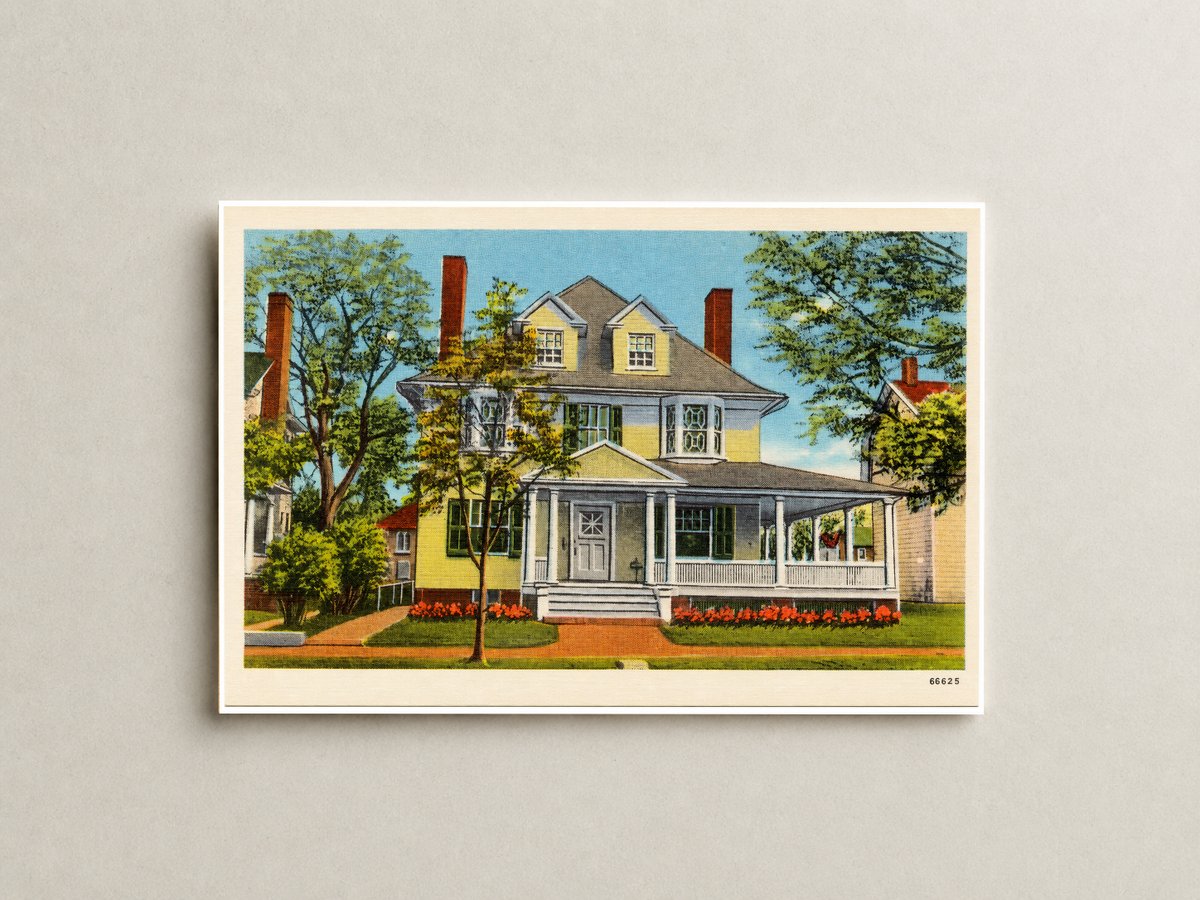 Residence and office of Dr. T. A. Tobin, Chiropractor, 18 N. Aurora St., Easton, Maryland — Vintage Maryland Postcard