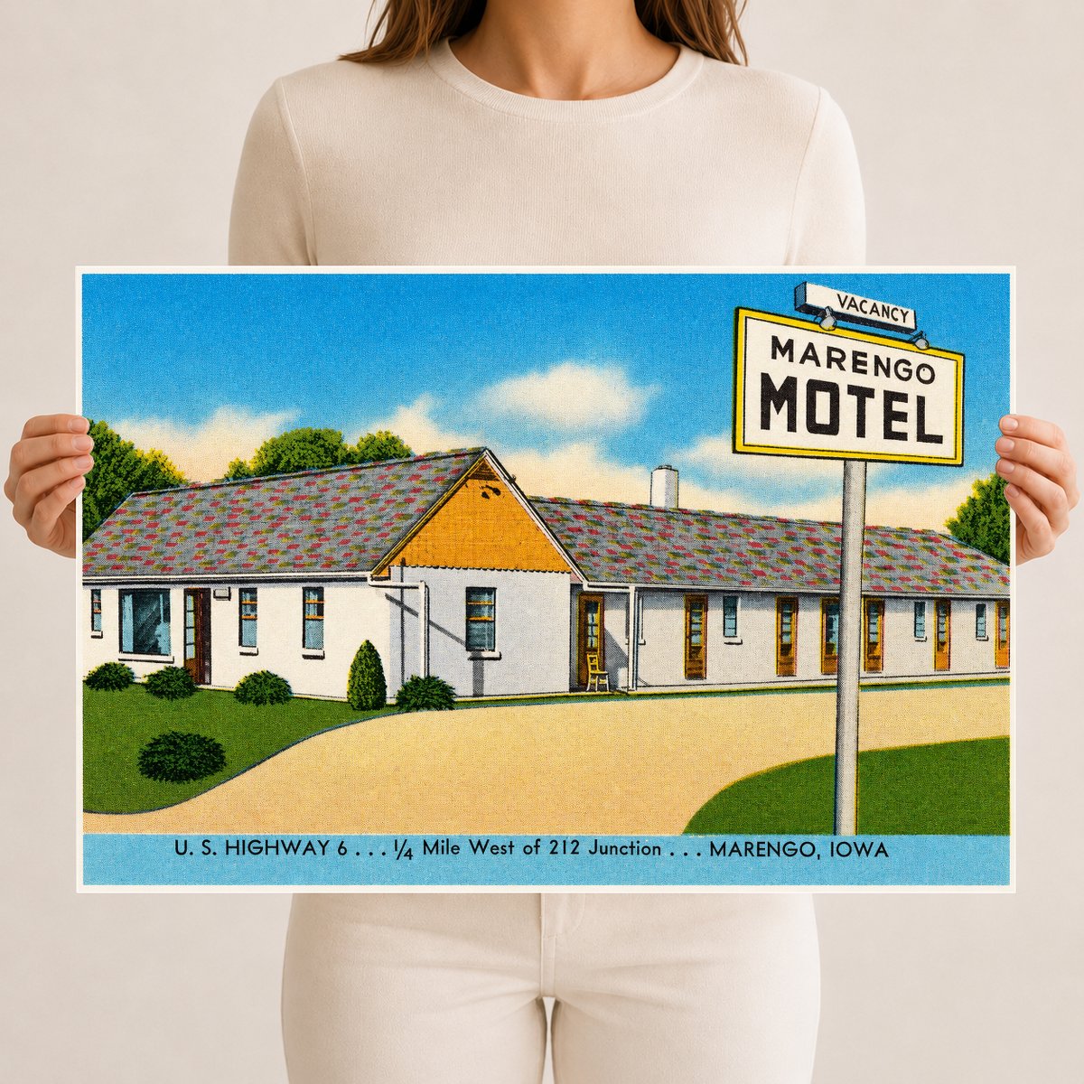 Marengo, IA: Marengo Motel, U. S. Highway 6... 1/4 mile west of 212 Junction... Marengo