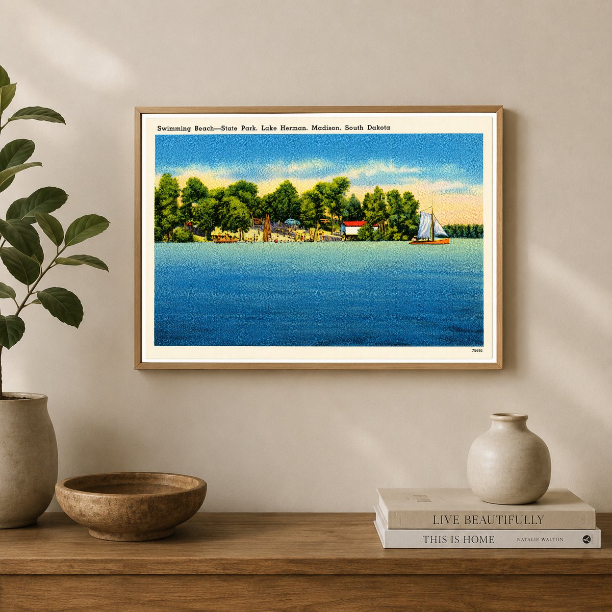 Madison, SD: Swimming beach -- State park, Lake Herman
