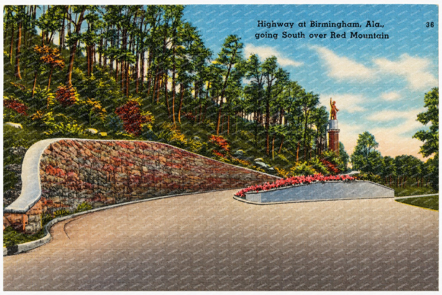 Birmingham, AL: Highway at Birmingham, Ala., going south over Red Mountain