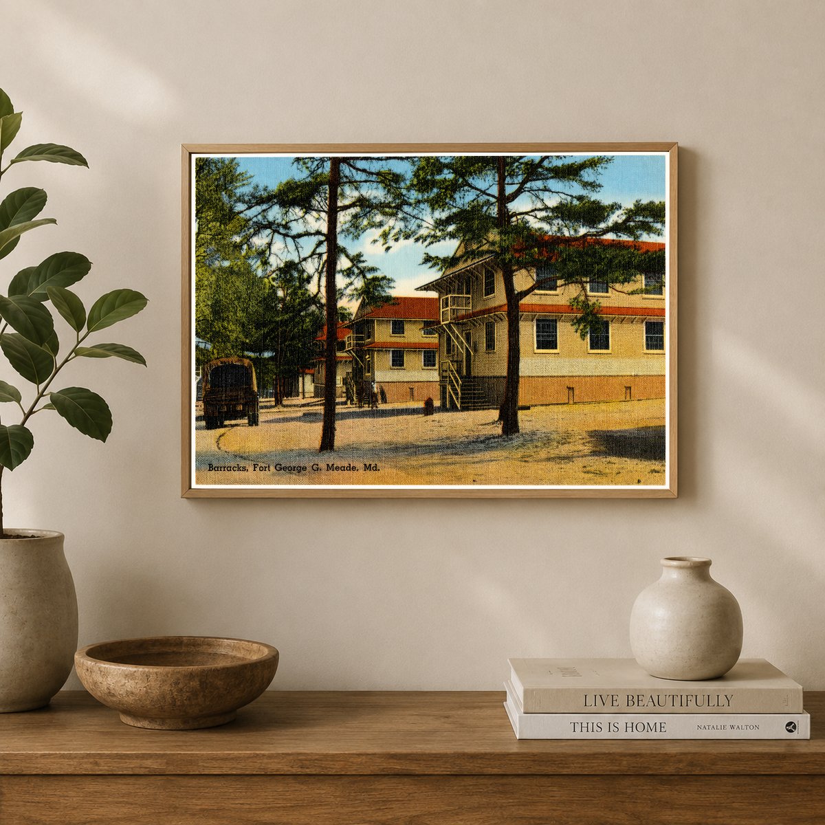 Barracks, Fort George G. Meade, MD — Vintage Maryland Postcard