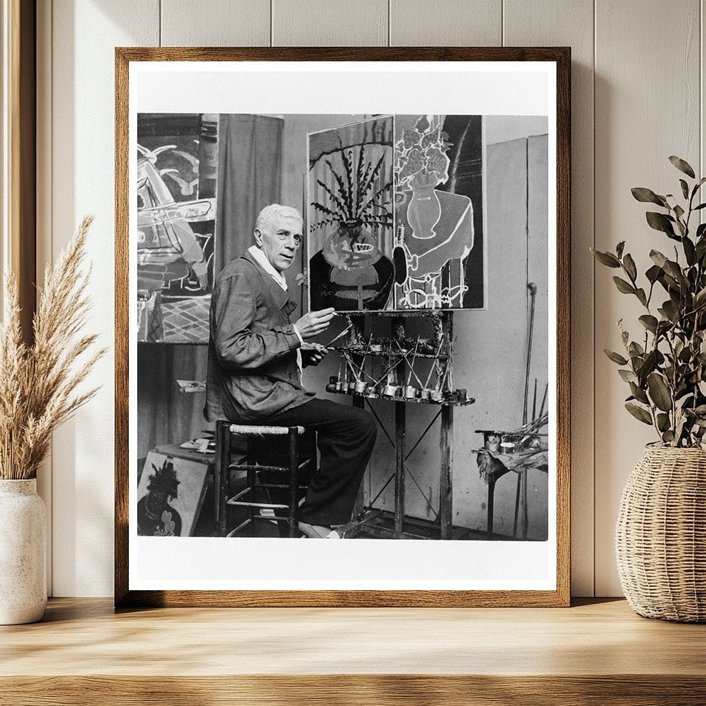 Georges Braque in His Paris Studio 1930 - Available at KNOWOL