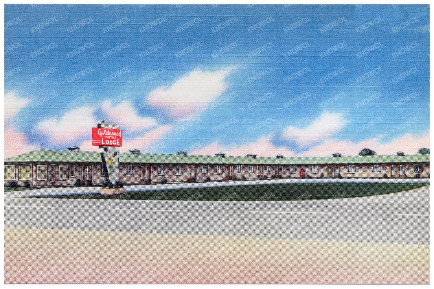 Goldenrod Motor Lodge Vintage Postcard 1930 - 1945 - Available at KNOWOL