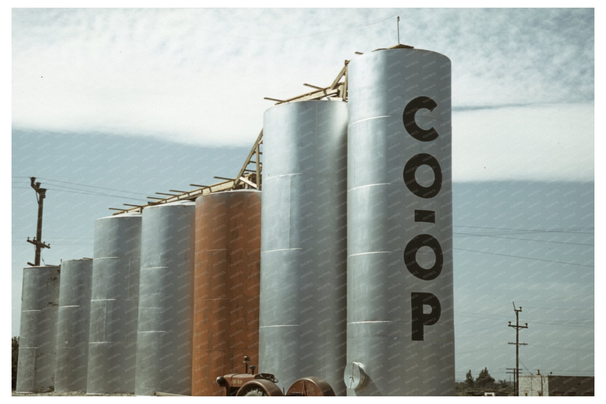 Grain Elevators in Caldwell Idaho July 1941 Vintage Photo - Available at KNOWOL