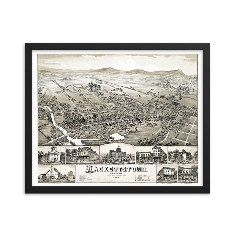 Hackettstown, NJ 1883 Framed - Available at KNOWOL