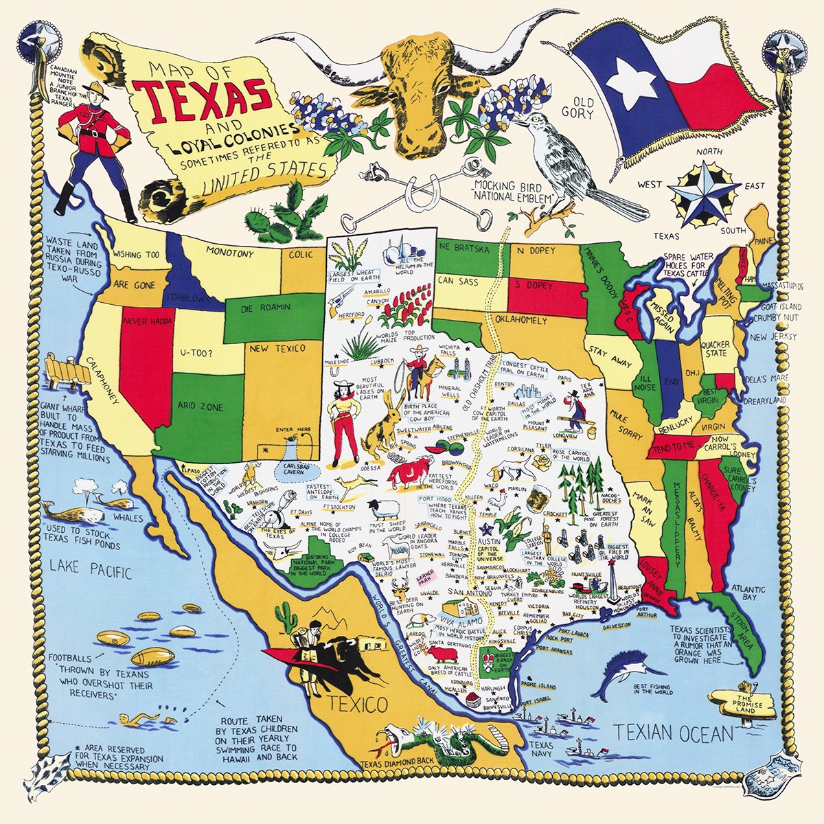 Historic Map of Texas and its Loyal Colonies - Available at KNOWOL