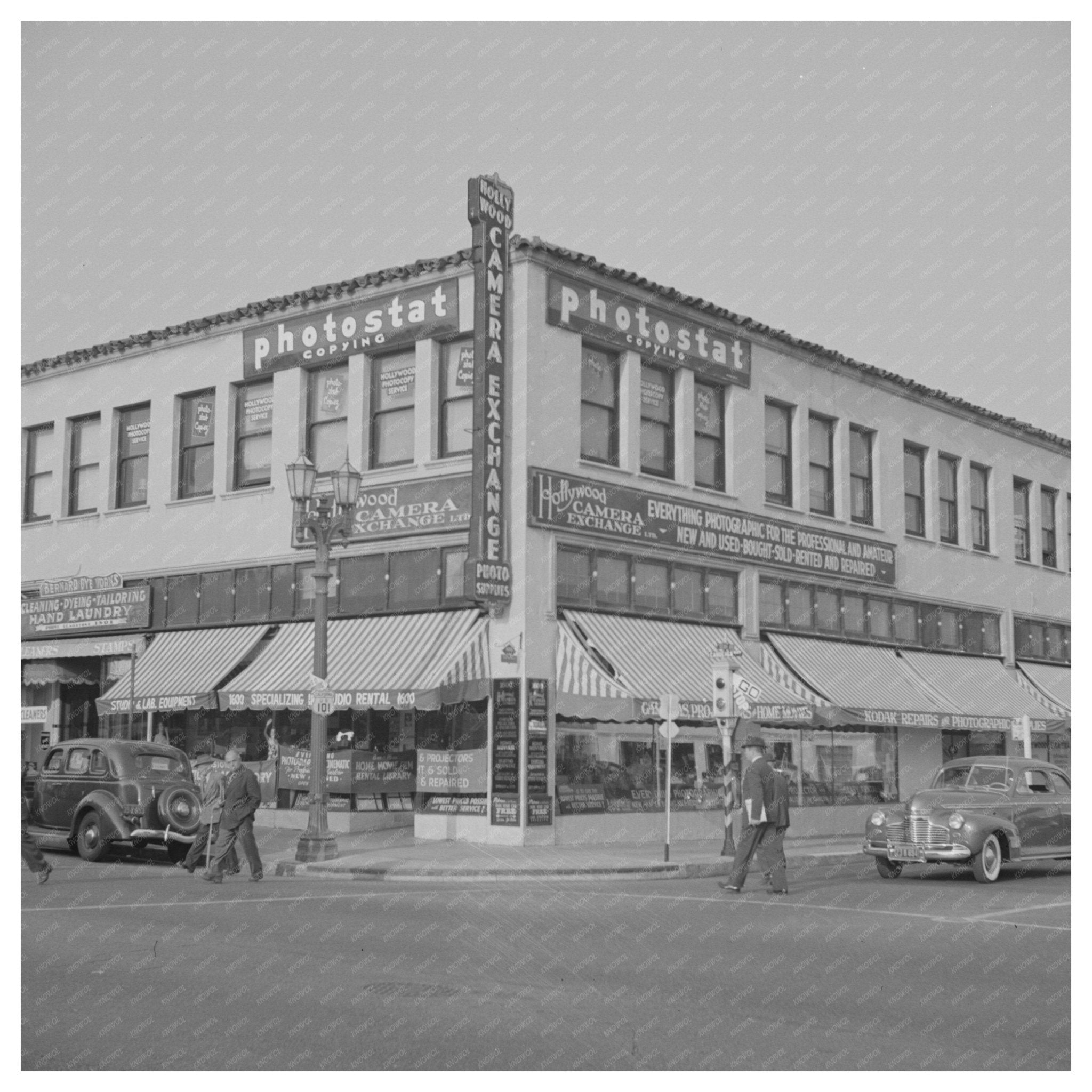 Hollywood Street Corner Vintage Photo April 1942 - Available at KNOWOL