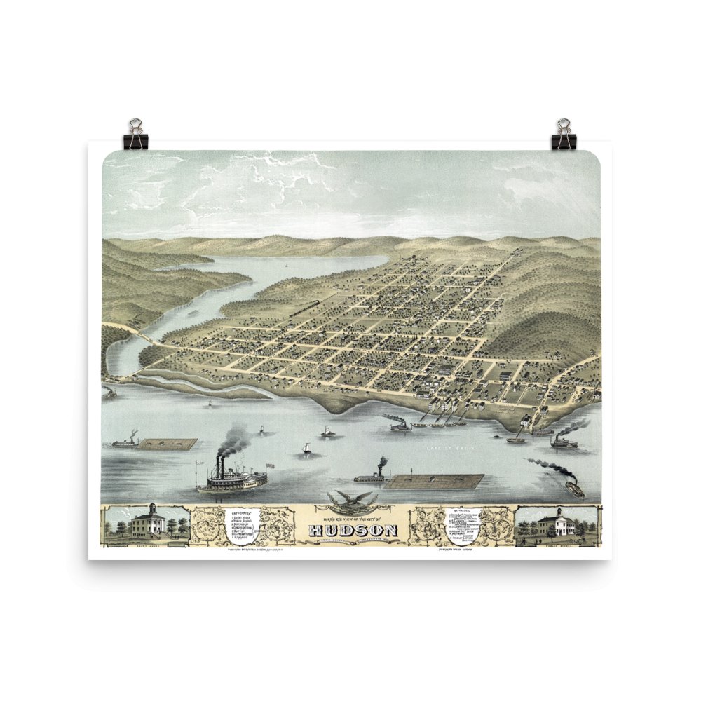 Hudson, WI 1870 Map - Available at KNOWOL