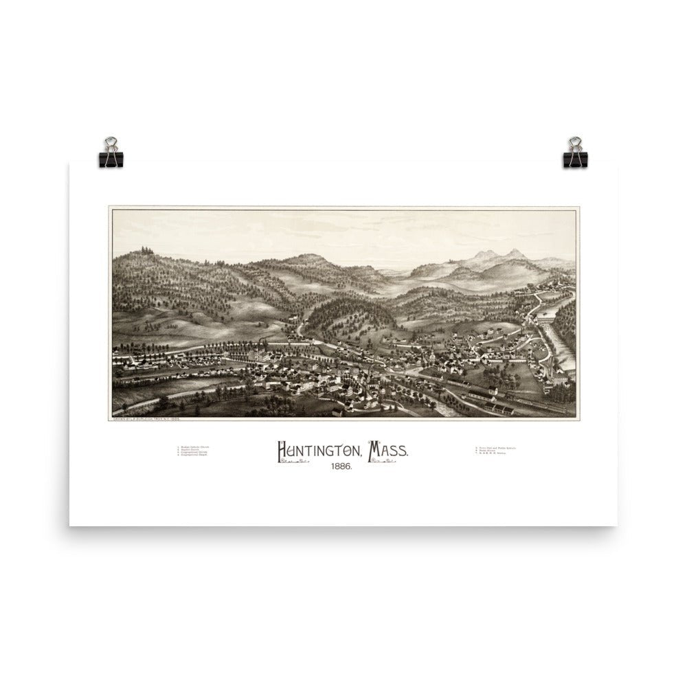 Huntington, MA 1886 Map - Available at KNOWOL