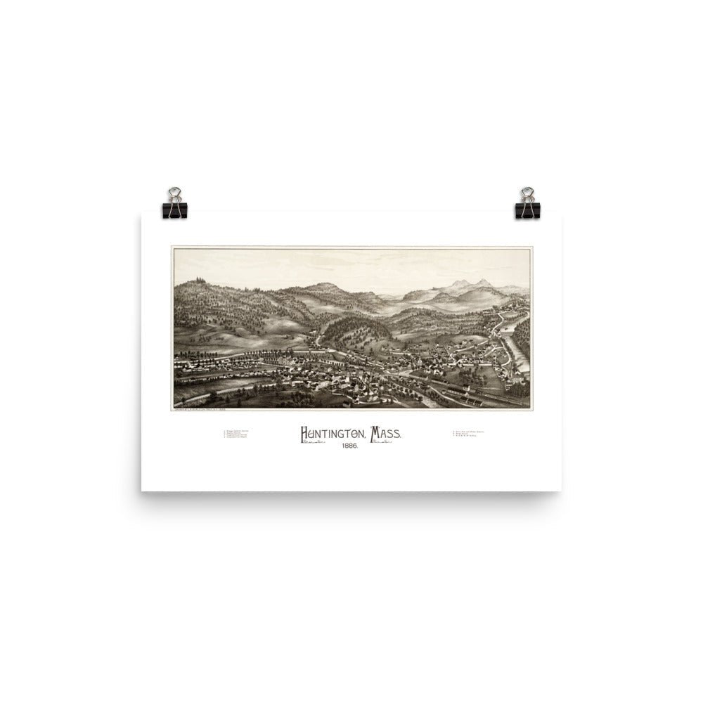 Huntington, MA 1886 Map - Available at KNOWOL