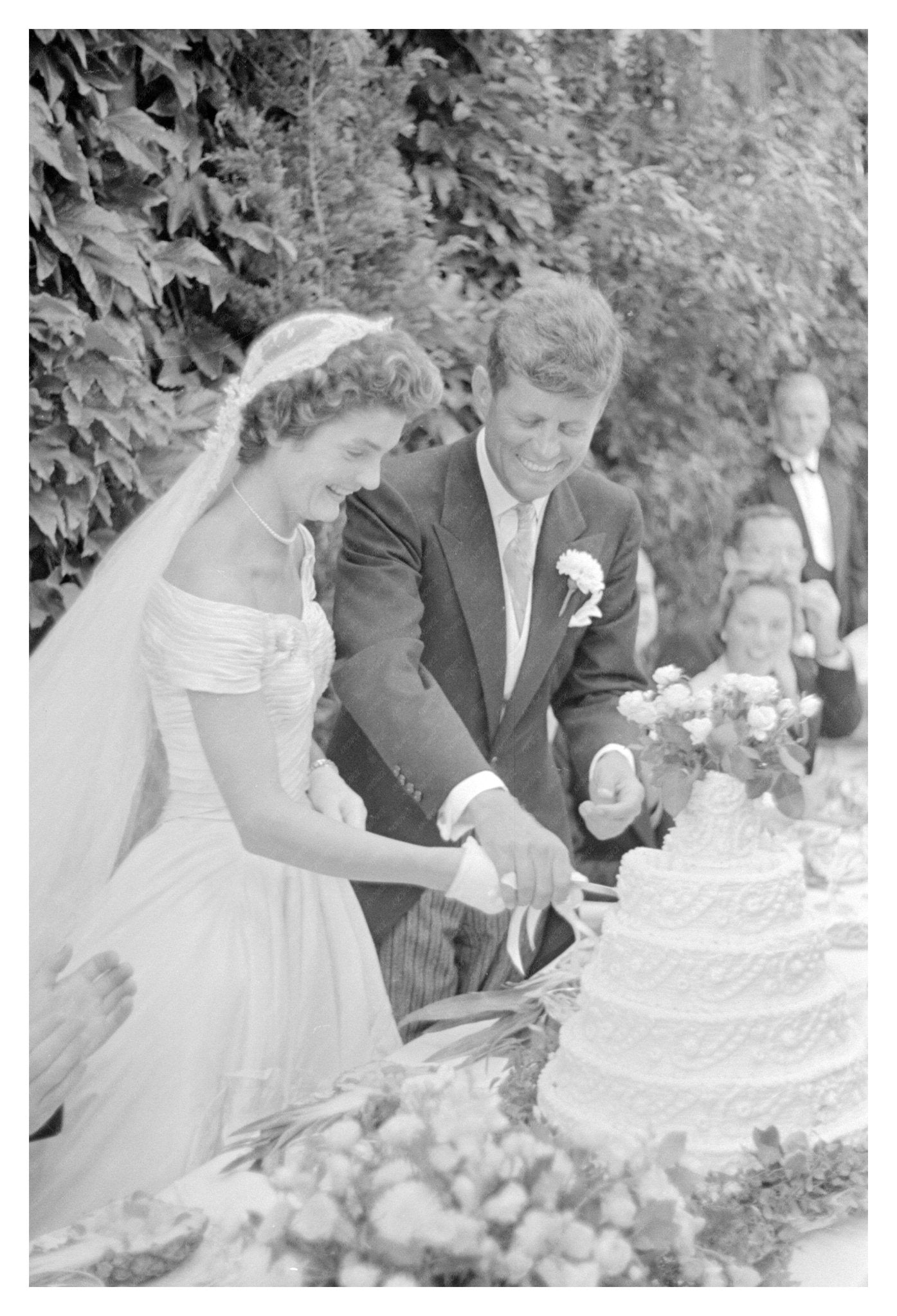 Jacqueline Bouvier John F. Kennedy Wedding Vintage Photo 1953 - Available at KNOWOL