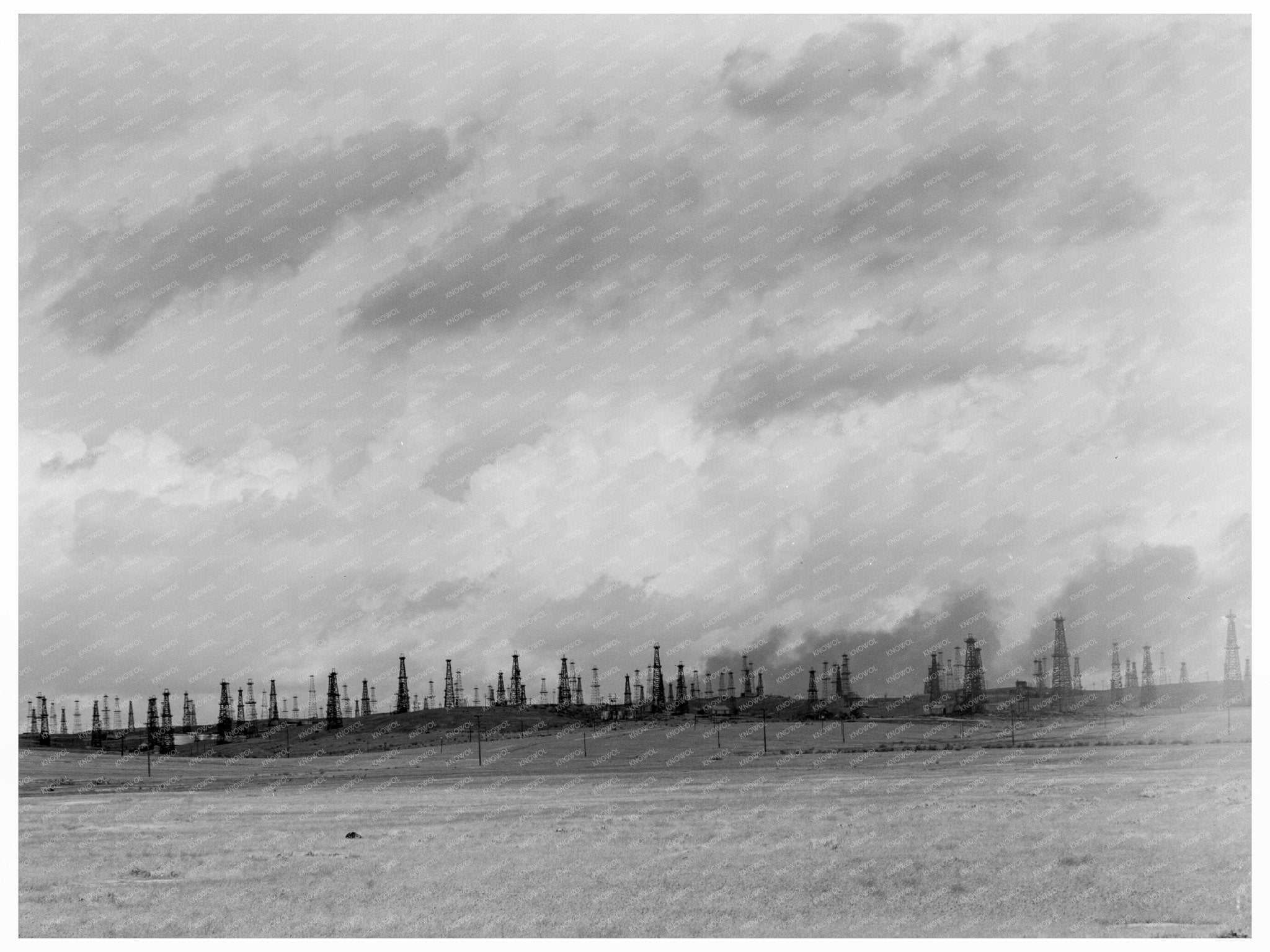 Kern County Oil Fields California 1938 Vintage Photo - Available at KNOWOL