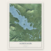 Aleknagik, Alaska map print, the full design