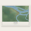 Aniak, Alaska map print, the full design