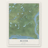Beaver, Alaska map print, the full design
