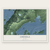 Chenega, Alaska map print, the full design