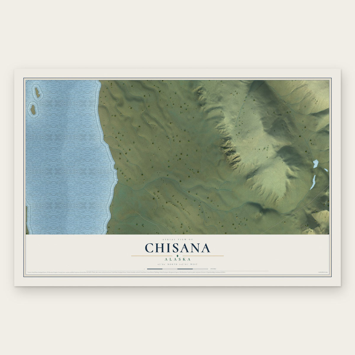 Chisana, Alaska map print, the full design
