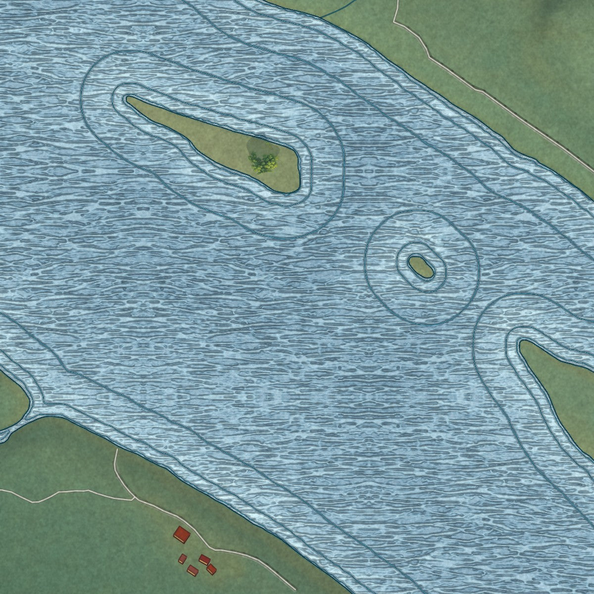 Close-up of the map of Chuathbaluk, Alaska print showing street and building detail