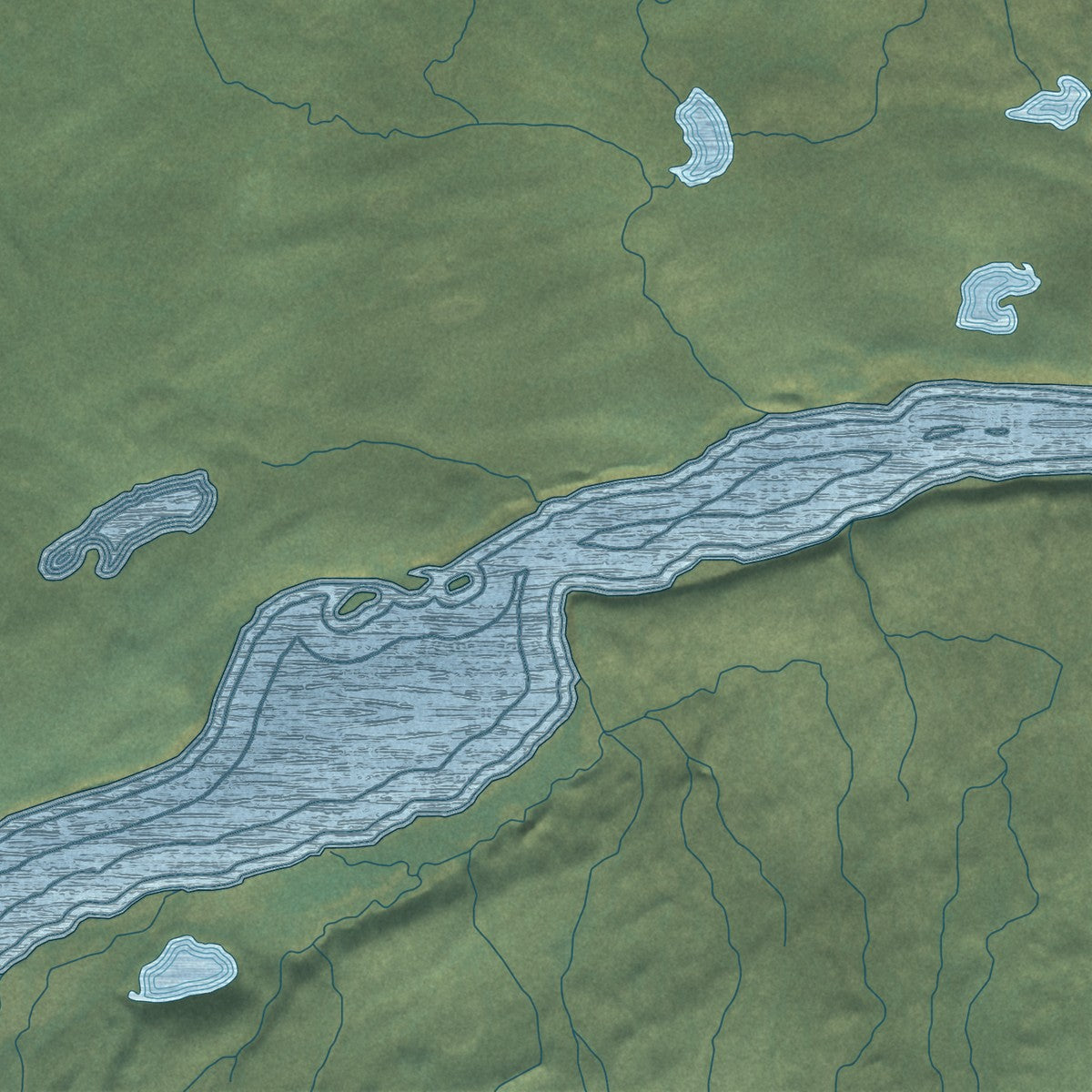 Close-up of the map of Dot Lake, Alaska print showing street and building detail