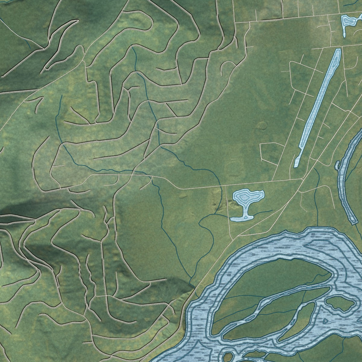 Close-up of the map of Ester, Alaska print showing street and building detail