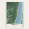 Grayling, Alaska map print, the full design