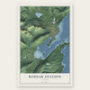 Kodiak Station, Alaska map print, the full design