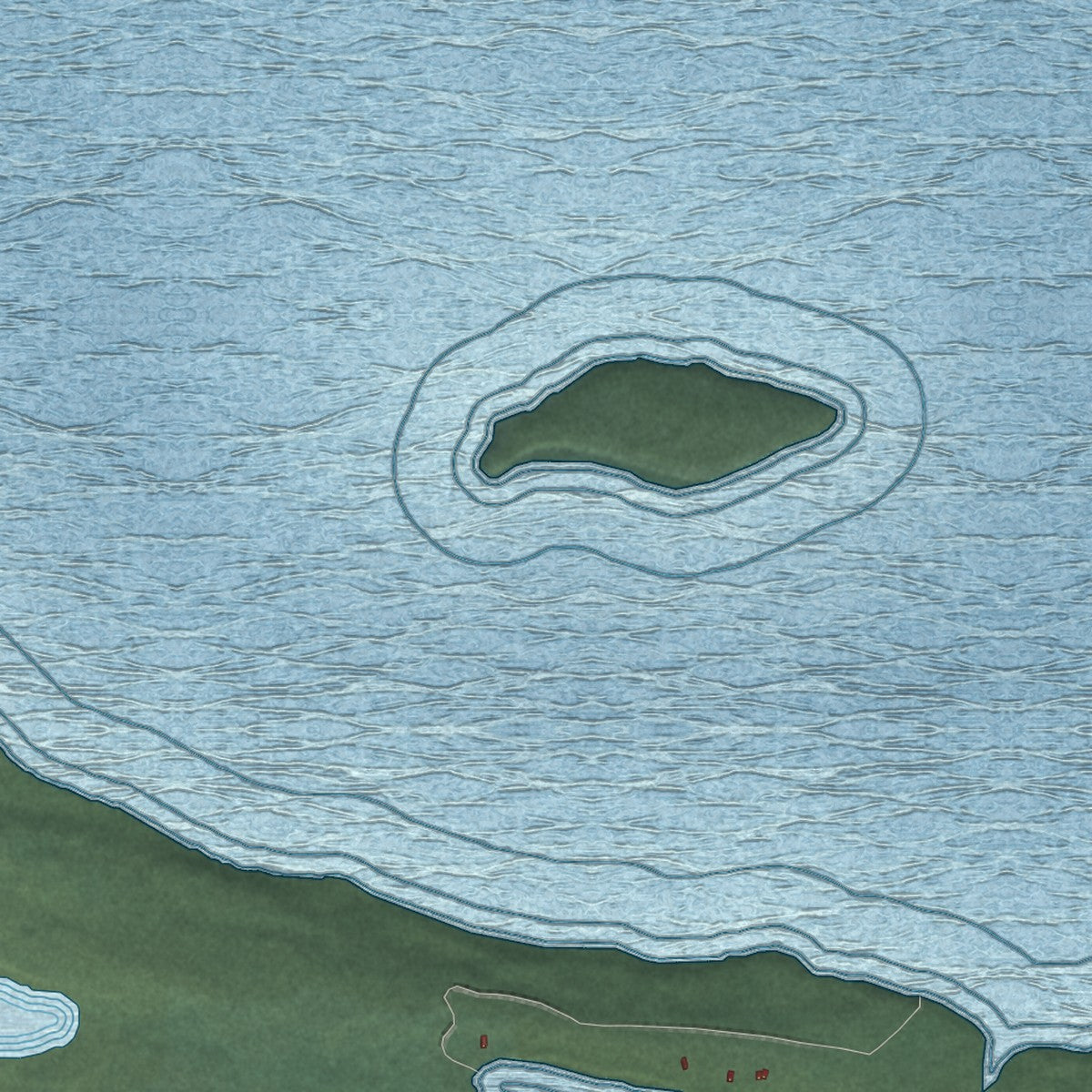 Close-up of the map of Kokhanok, Alaska print showing street and building detail