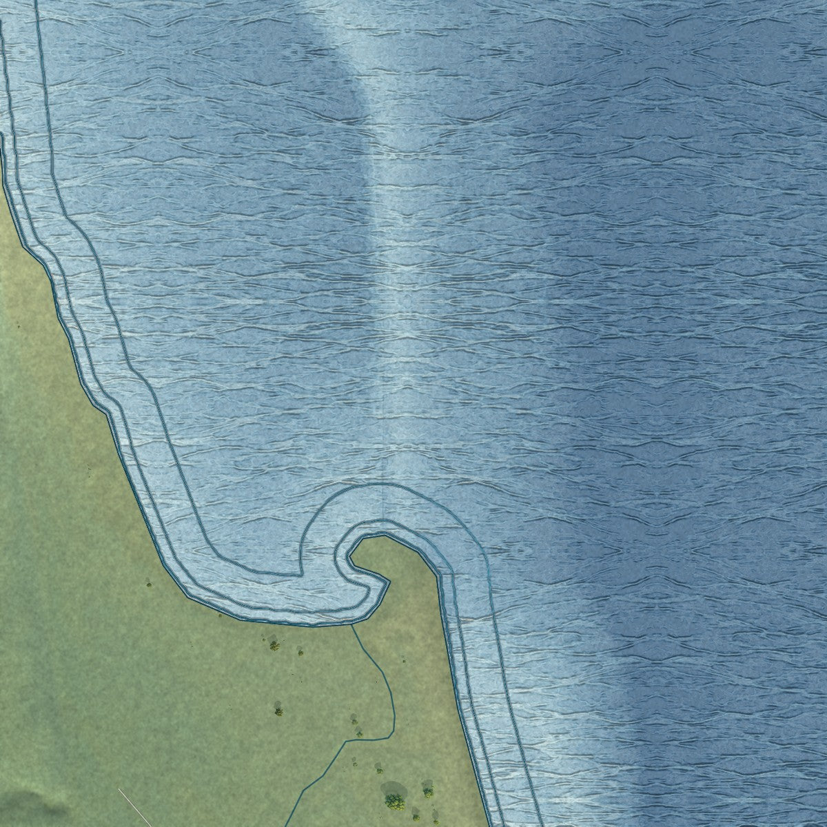 Close-up of the map of Manokotak, Alaska print showing street and building detail