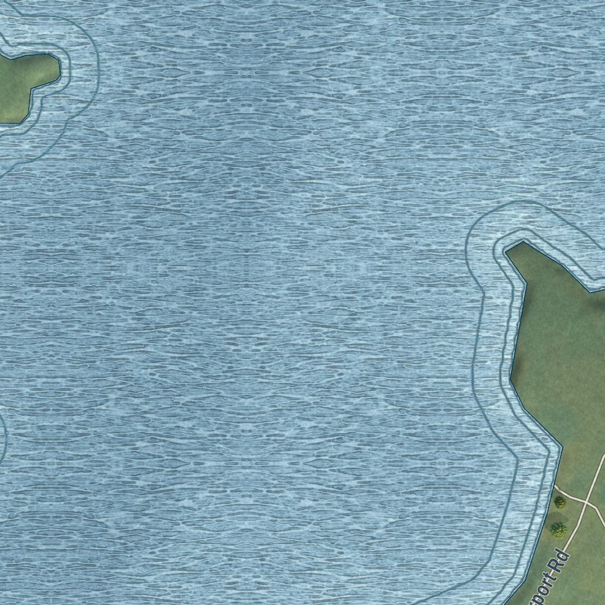 Close-up of the map of Mekoryuk, Alaska print showing street and building detail