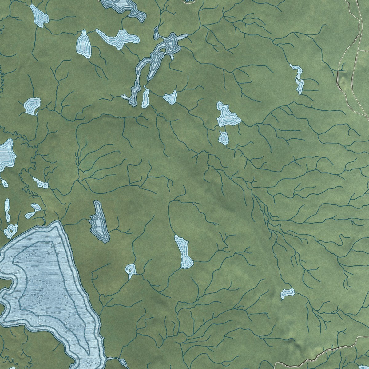 Close-up of the map of Mendeltna, Alaska print showing street and building detail