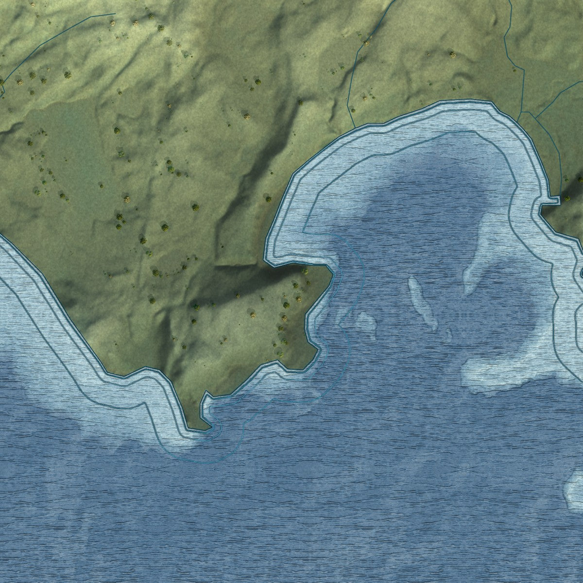 Close-up of the map of Nikolski, Alaska print showing street and building detail