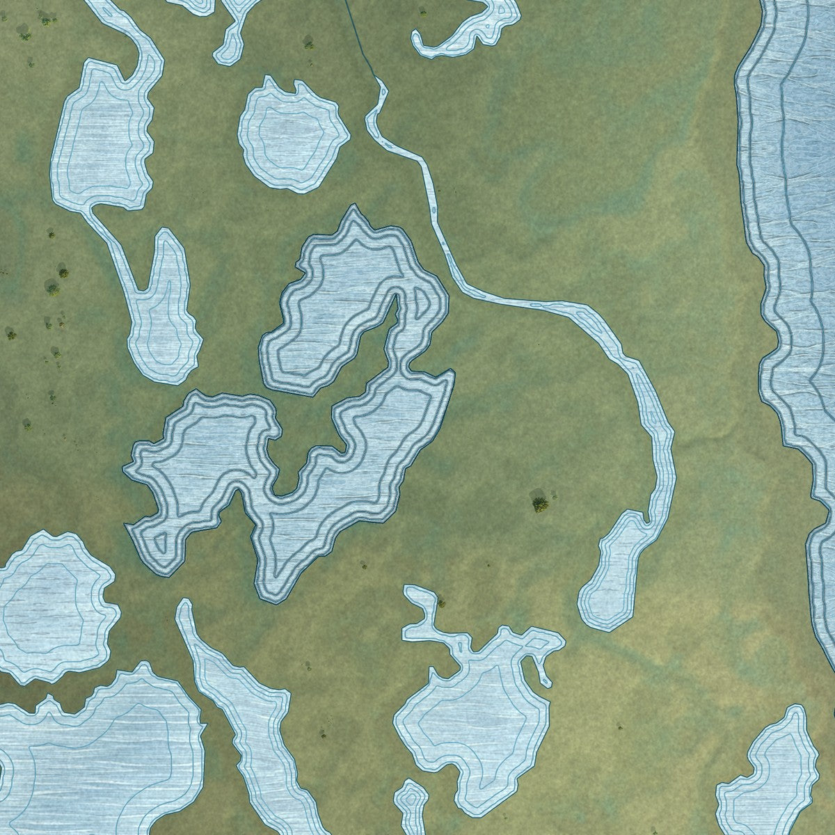 Close-up of the map of Nunam Iqua, Alaska print showing street and building detail