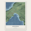 Ouzinkie, Alaska map print, the full design