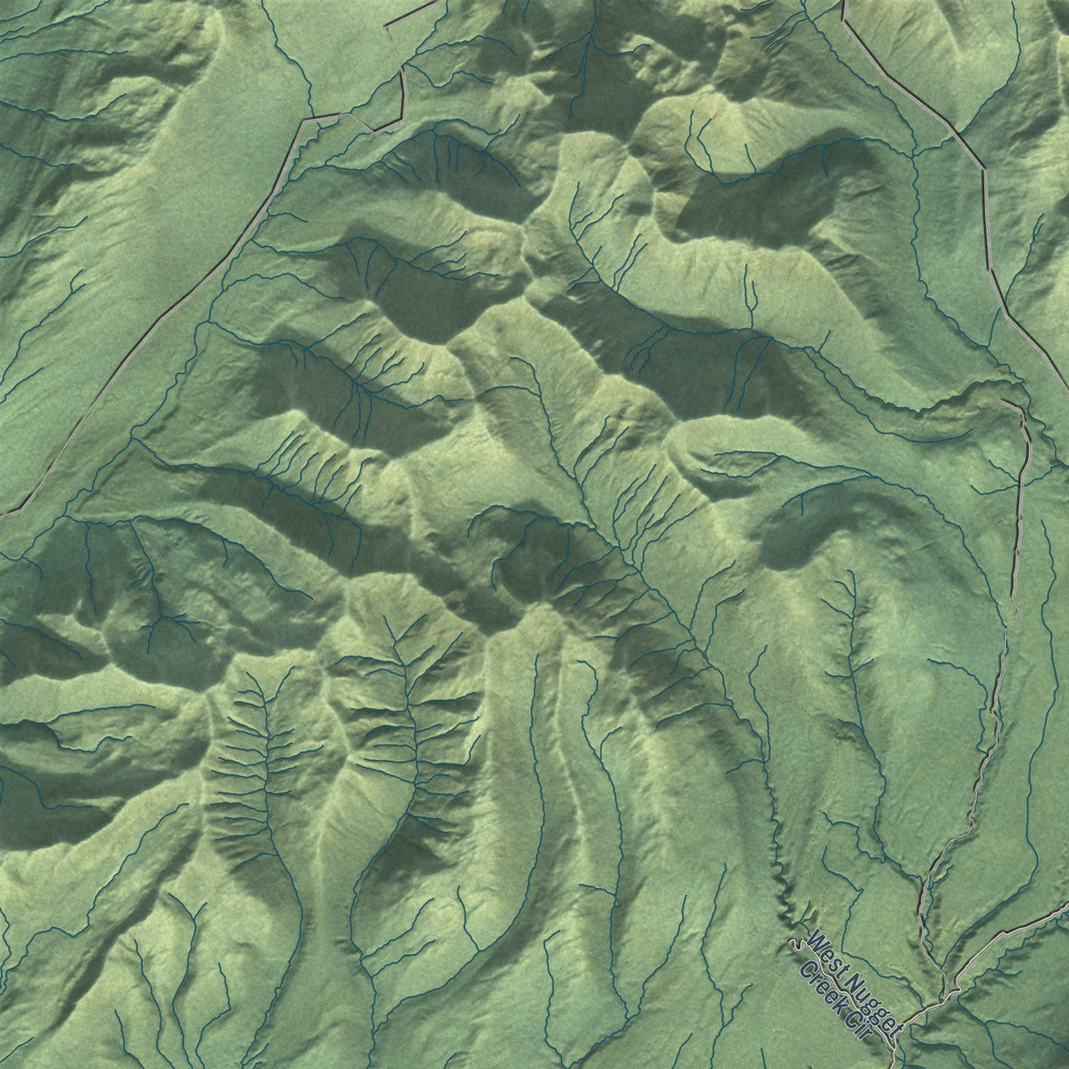 Close-up of the map of Petersville, Alaska print showing street and building detail