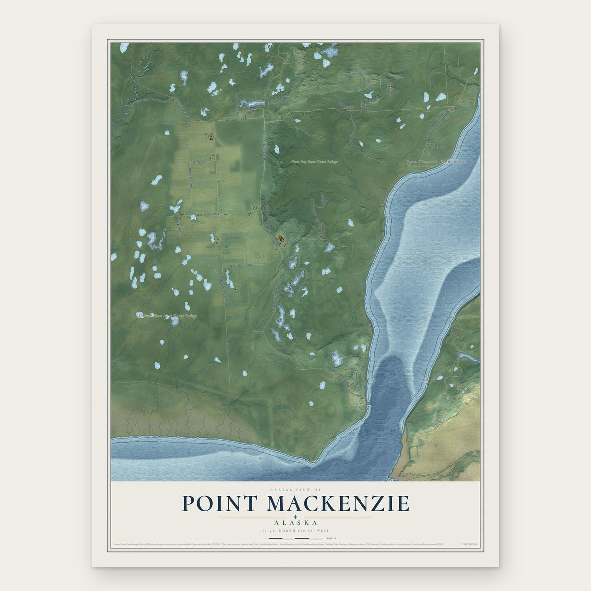 Point MacKenzie, Alaska map print, the full design