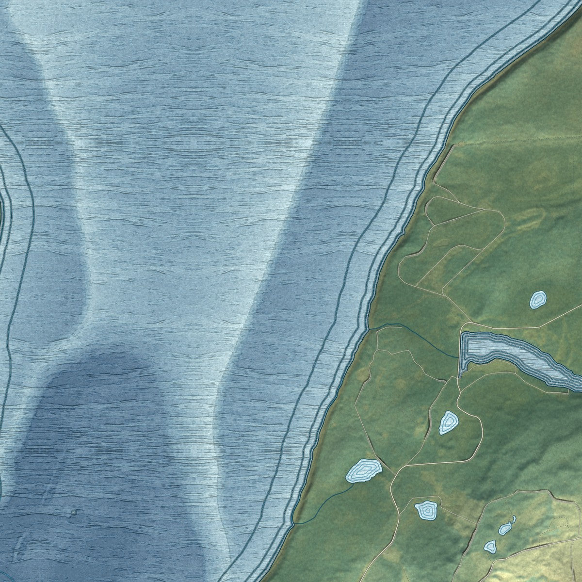 Close-up of the map of Point MacKenzie, Alaska print showing street and building detail
