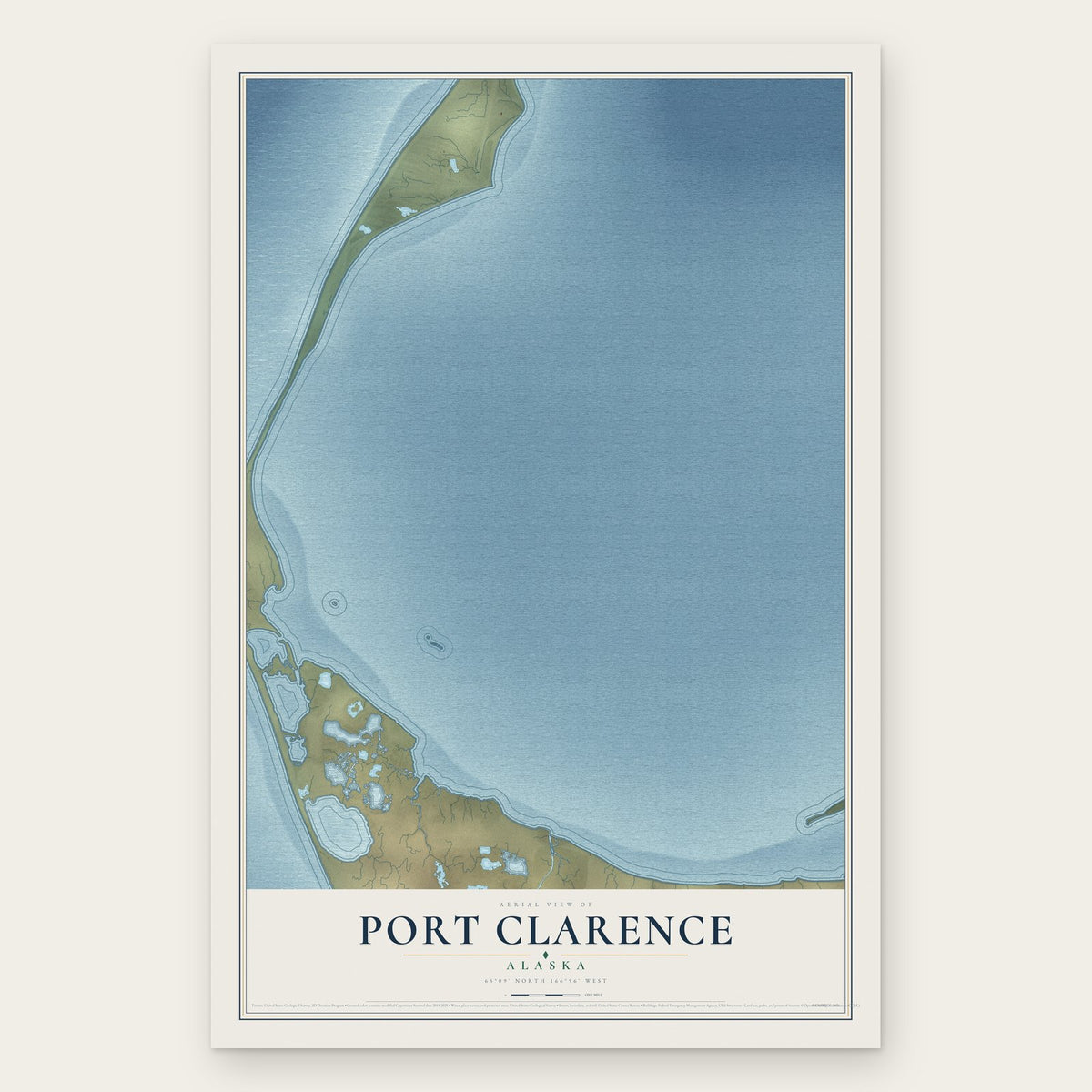 Port Clarence, Alaska map print, the full design