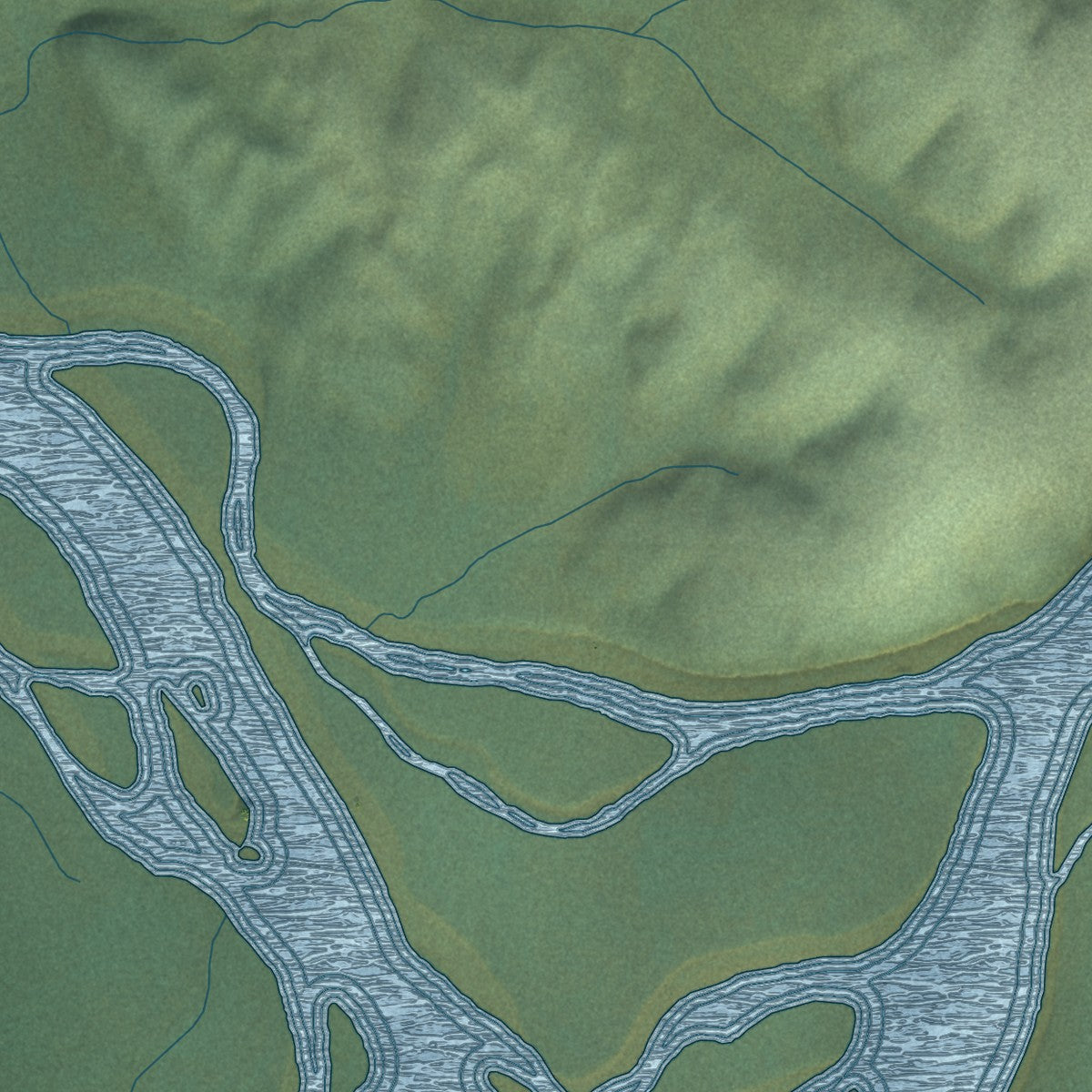 Close-up of the map of Sleetmute, Alaska print showing street and building detail