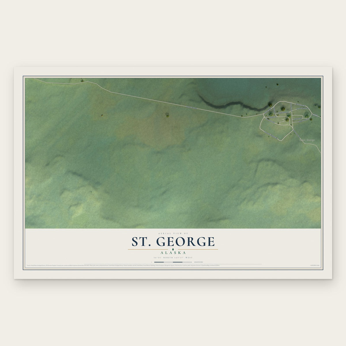 St. George, Alaska map print, the full design