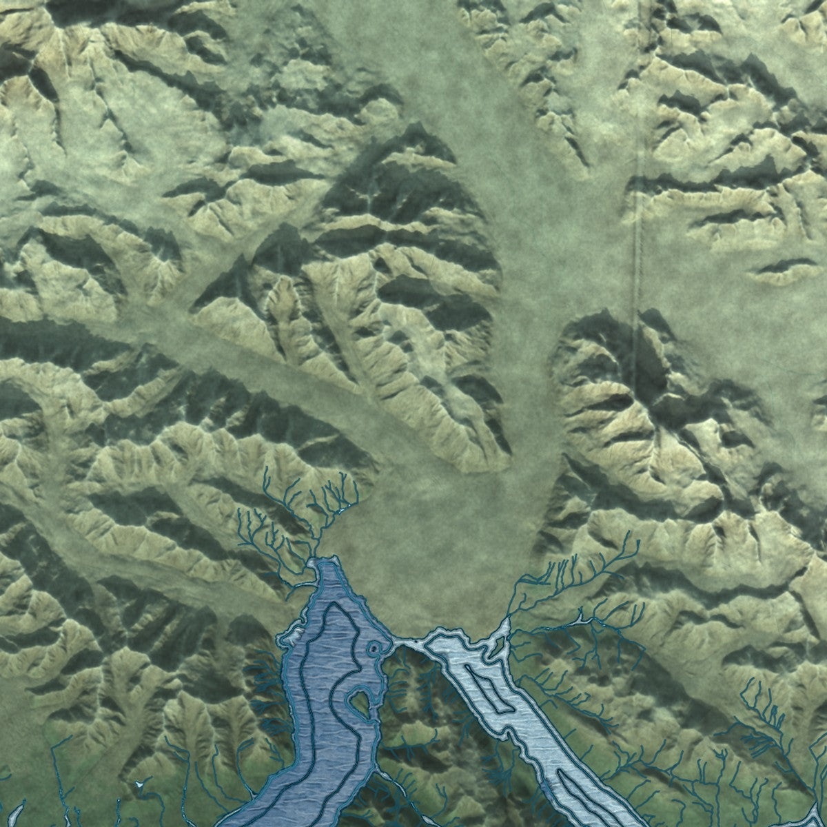 Close-up of the map of Yakutat, Alaska print showing street and building detail