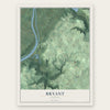 Bryant, Alabama map print, the full design